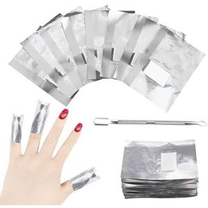 200 stuks nagellakverwijderingsset, nagellakpads, aluminiumfolie, nagellakverwijderaar, folie verwijdert gemakkelijk gel