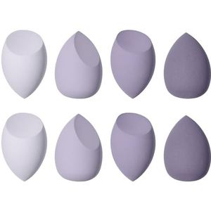 Beauty Blender, 8 stuks spons, foundation, make-up, voor foundation, vloeibare poeders, enz., make-upspons, verkrijgbaar in 3 vormen, paars (paars)
