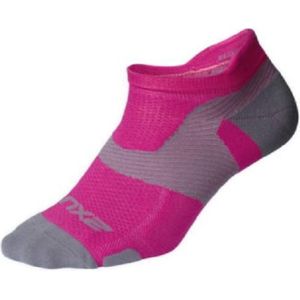 2XU - Light Cushion - Herensokken - Magneta/Light Grey - No Show Socks