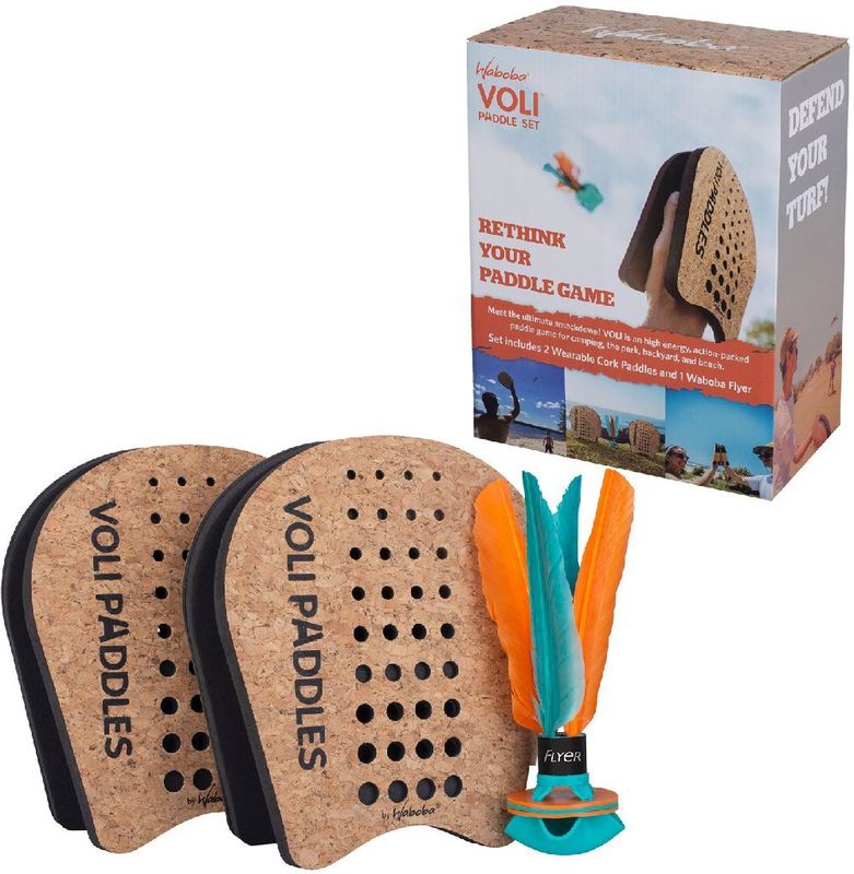 Waboba Buitenspel Voli Racket Bruin/blauw/oranje 3-delig
