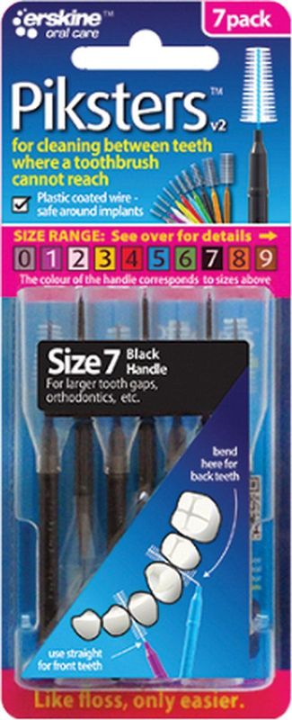 Piksters Rechte Ragers Maat 7 Zwart 5-8 mm - 7 stuks