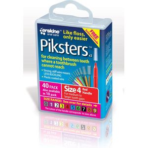 Piksters Ragers Maat 4 Rood 3-3,5 mm - 40 stuks