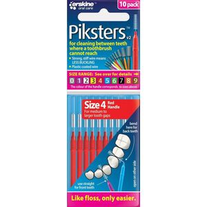 Piksters Ragers Maat 4 Rood 3-3,5 mm - 10 stuks