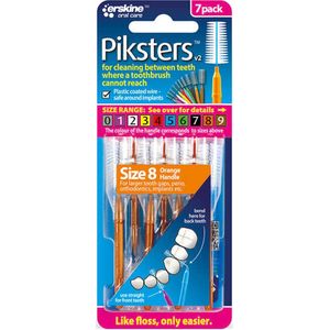 Piksters Rechte Ragers - Maat 8 - Oranje - 7 stuks