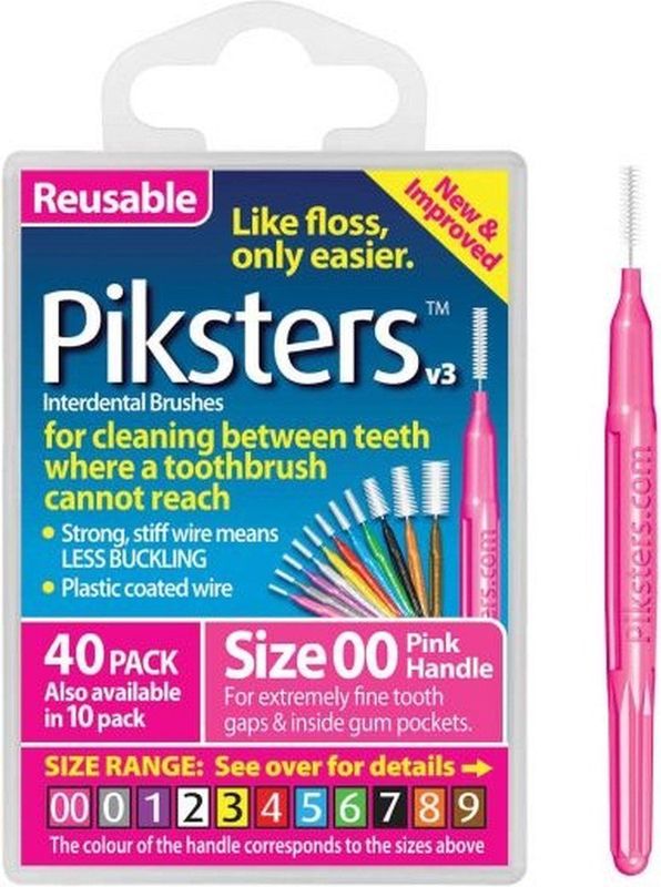 Piksters Interdentaal Ragers - Size 00 (Roze) - 40 stuks verpakking