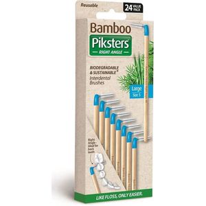 Piksters Bamboe Ragers Hoek - Maat 5 - Blauw - 24 stuks