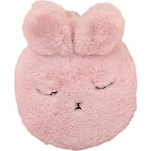 Warmwaterkruik Warmwaterkruik Met Pluche Konijnenoren Dekking Ronde Warmwaterzak Voor Pijnverlichting Nekhals Gezellige Nachten Kruik Warm Winter (Color : B, Size : 300ML)