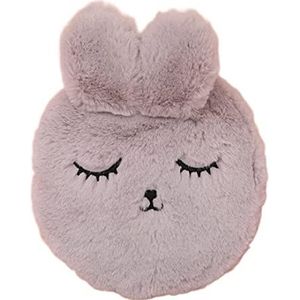 Warmwaterkruik Warmwaterkruik Met Pluche Konijnenoren Dekking Ronde Warmwaterzak Voor Pijnverlichting Nekhals Gezellige Nachten Kruik Warm Winter (Color : A, Size : 300ML)