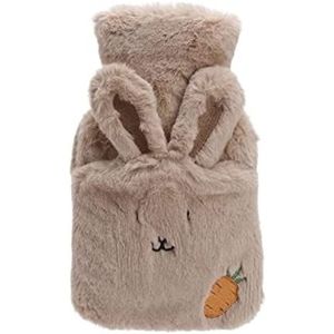 Warmwaterkruik Warmwaterkruik Met Pluche Bunny Carrot Cover Warmwaterzak Voor Pijnverlichting Nekrug Hoofdpijn Gezellige Nachten Kruik Warm Winter (Color : B, Size : 500ML)