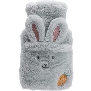 Warmwaterkruik Warmwaterkruik Met Pluche Bunny Carrot Cover Warmwaterzak Voor Pijnverlichting Nekrug Hoofdpijn Gezellige Nachten Kruik Warm Winter (Color : A, Size : 500ML)