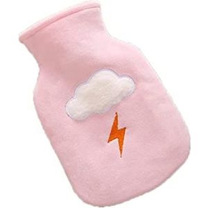 Warmwaterkruik Warmwaterkruik Met Fleece Wolken Cover Warmwaterzak Voor Pijnbestrijding Nekrug Hoofdpijn Gezellige Nachten Kruik Warm Winter (Color : B, Size : 500ML)