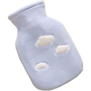 Warmwaterkruik Warmwaterkruik Met Fleece Wolken Cover Warmwaterzak Voor Pijnbestrijding Nekrug Hoofdpijn Gezellige Nachten Kruik Warm Winter (Color : A, Size : 500ML)