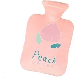 Warmwaterkruik Warmwaterkruik Met Fleece Vruchtenhoes Warmwaterzak Voor Pijnverlichting Nekknusse Nachten Kruik Warm Winter (Color : B, Size : 250ML)