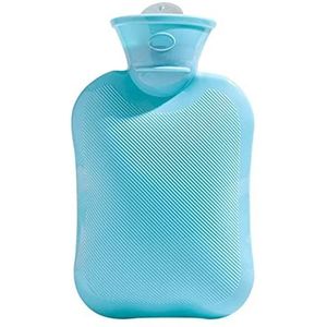 Warmwaterkruik Draagbare Waterfles Tas, Handwarmer Warmwaterkruik Voor Bed Nek En Schouder Pijnverlichting Kruik Warm Winter (Color : Blu, Size : 500 ml)