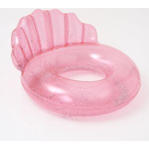 Sunnylife - Pool Floats Luxe Zwemband met Hoofdsteun Shell Bubblegum - Roze / Kunststof