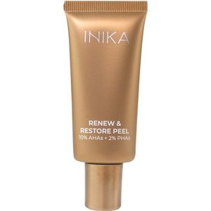 INIKA - Renew & Restore Peel - Gezichtsscrub - 5 AHA's en PHA's - Natuurlijke Exfoliatie