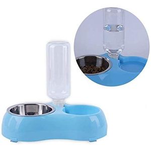 UpSoitech Voerbak Dog Water Dispenser Double Bowl Huisdieren Voedsel Water Feeder Dispenser Distribution gemakkelijk te verwijderen Eco-vriendelijke for Pet Vaatwasser Safe Stability Dierbenodigdheden