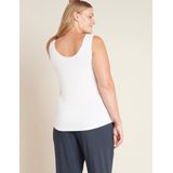 Boody - Bamboe Tank Top - Wit - Aansluitend - Ronde Halslijn - Brede Schouderbanden