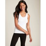 Boody - Bamboe Tank Top - Wit - Aansluitend - Ronde Halslijn - Brede Schouderbanden