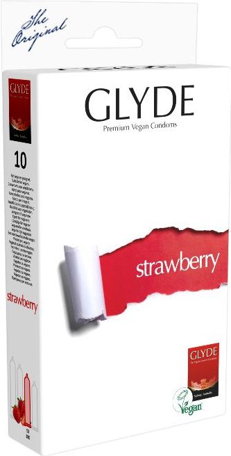 Glyde - Strawberry - Condooms - 53 mm - 10 stuks