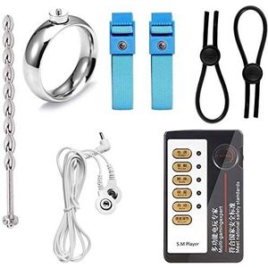Sgtong   E-Stim Sex Marteling Stimulatie, Electro Shock Penis Sex, Electro Stimulatie Penis Plug/Afstandsbediening Electrosex Cock Ring/Roestvrij Staal 304 Cock Ring, Adult Sex Toys Voor
