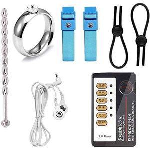 Sgtong  Elektrostimulatie Plug, Electro Ringen Set, Afstandsbediening Roestvrijstalen Ring, Electro Shock/Estim Sex Stimulatie Marteling Sm Erotische Speeltjes Voor Vrouwen Mannen Koppels