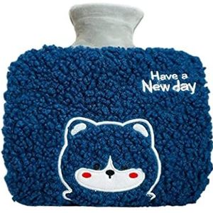 Warmwaterkruik Warmwaterkruik Met Pluche Deksel Rechthoekige Warmwaterkruik Om Nekpijn Te Verlichten Gezellige Nachten Kruik Warm Winter (Color : D, Size : 1L)