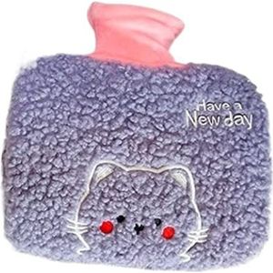 Warmwaterkruik Warmwaterkruik Met Pluche Deksel Rechthoekige Warmwaterkruik Om Nekpijn Te Verlichten Gezellige Nachten Kruik Warm Winter (Color : B, Size : 1L)