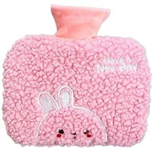 Warmwaterkruik Warmwaterkruik Met Pluche Deksel Rechthoekige Warmwaterkruik Om Nekpijn Te Verlichten Gezellige Nachten Kruik Warm Winter (Color : A, Size : 1L)