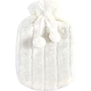 Warmwaterkruik Afneembare En Wasbare Zachte Hoes Warmwaterkruik, Warmwaterfles Voor Bed, Hand- En Voetenwarmer Kruik Warm Winter (Color : White, Size : 2 L)