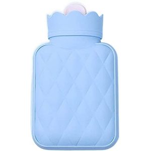 Warmwaterkruik Luxe Warmwaterkruik, Perfecte Warmwaterzak Voor Pijnverlichting, Voor Nekbenen Kruik Warm Winter (Color : Blu, Size : 17.0x10.5 cm)
