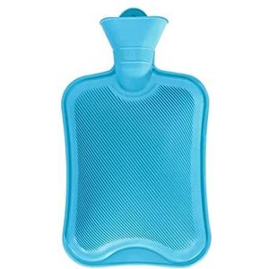 Warmwaterkruik Zachte Warmwaterkruik Rubberen Warmwaterkruik Water, Verdikking Handwarmer Pluche Gebreide Stoffen Hoes Kruik Warm Winter (Color : Blu, Size : 1800 ml)