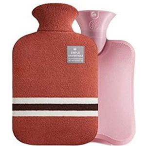 Warmwaterkruik Warmwaterkruik met gebreide hoes Warmwaterzak voor volwassenen Pijnbestrijding Nekrug Hoofdpijn Gezellige nachten Kruik Warm Winter (Color : C, Size : 2L)