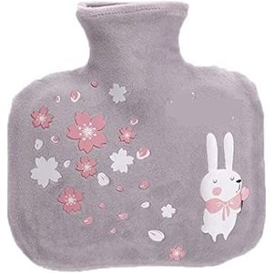 Warmwaterkruik Warmwaterkruik Met Fleece Konijnenhoes Rechthoekige Warmwaterzak Voor Pijnbestrijding Nekrug Hoofdpijn Gezellige Nachten Kruik Warm Winter (Color : B, Size : 1L)