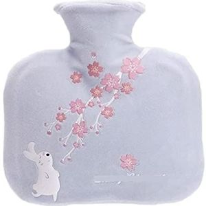 Warmwaterkruik Warmwaterkruik Met Fleece Konijnenhoes Rechthoekige Warmwaterzak Voor Pijnbestrijding Nekrug Hoofdpijn Gezellige Nachten Kruik Warm Winter (Color : A, Size : 1L)