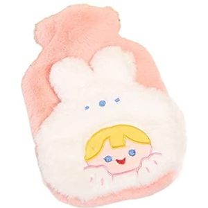 Warmwaterkruik Met Pluche Bedekte Warmwaterkruik Warmtezak Voor Pijnverlichting Nekrug Hoofdpijn Gezellige Nachten Kruik Warm Winter (Color : G, Size : 500ML)