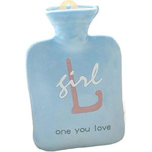 Warmwaterkruik Warmwaterkruik Met Fleecehoes, Warmwaterzak Voor Pijnverlichting In De Nek, Gezellige Nachten Kruik Warm Winter (Color : D, Size : 1L)