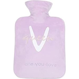 Warmwaterkruik Warmwaterkruik Met Fleecehoes, Warmwaterzak Voor Pijnverlichting In De Nek, Gezellige Nachten Kruik Warm Winter (Color : A, Size : 1L)