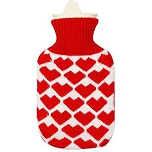 Warmwaterkruik Warmwaterkruik Met Hart Rood Gebreide Hoes Winter Warmwaterzak Kruik Warm Winter