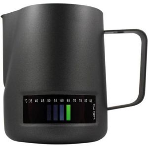 Latte Pro Melkkan Met Thermometer 0,6L Zwart