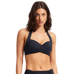 Seafolly Womens Collective Twist Soft Cup Halter Bikinitop (Dames |blauw)