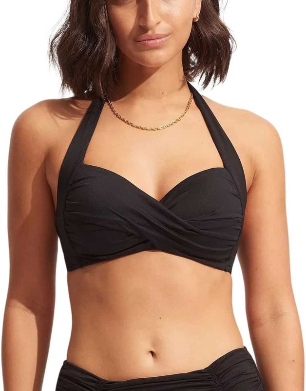 Seafolly - Collective Twist Soft Cup Halter - Bikinitop - Zwart