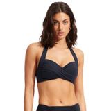 Seafolly - Collective Twist Soft Cup Halter Bikinitop - Blauw