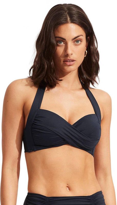 Seafolly - Collective Twist Soft Cup Halter Bikinitop - Blauw