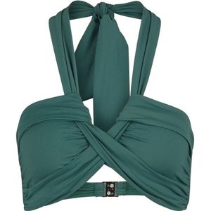 Seafolly Collective voorgevormde bandeau bikinitop donkergroen