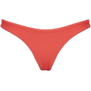 Seafolly High Leg Bikinibroekje met Ribstructuur Koraalrood