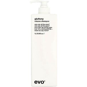 Evo Gluttony Volume Shampoo 1L - Normale shampoo vrouwen - Voor Alle haartypes - 1000 ml - Normale shampoo vrouwen - Voor Alle haartypes