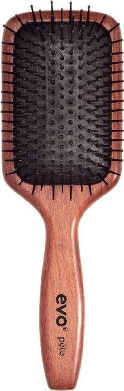 Evo - Pete Iconic Paddle Borstel - Gecertificeerd Harthout - Zacht Kussen Pad