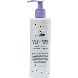 EVO Fabuloso Toning Shampoo Paarse Toning Shampoo neutraliseert gele Tinten 250 ml