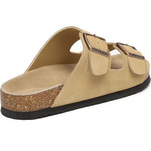 EVER AU Mallard Sandalen - Camel Suede - Leren Bovenkant - EVA Zool